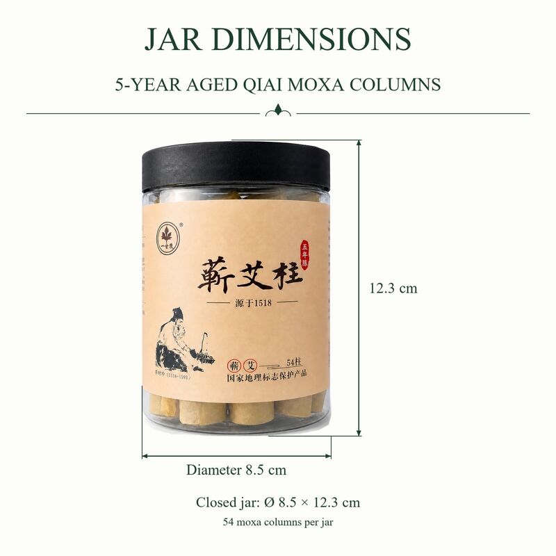 5-Year Aged Qiai Moxa Columns in a 54-Piece Jar for Wholesale Supply