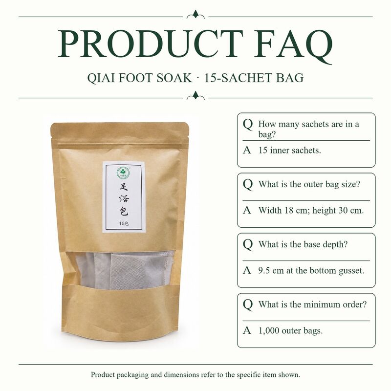 Qiai Mugwort Foot Soak Pack with 15 Inner Sachets for Wholesale Supply