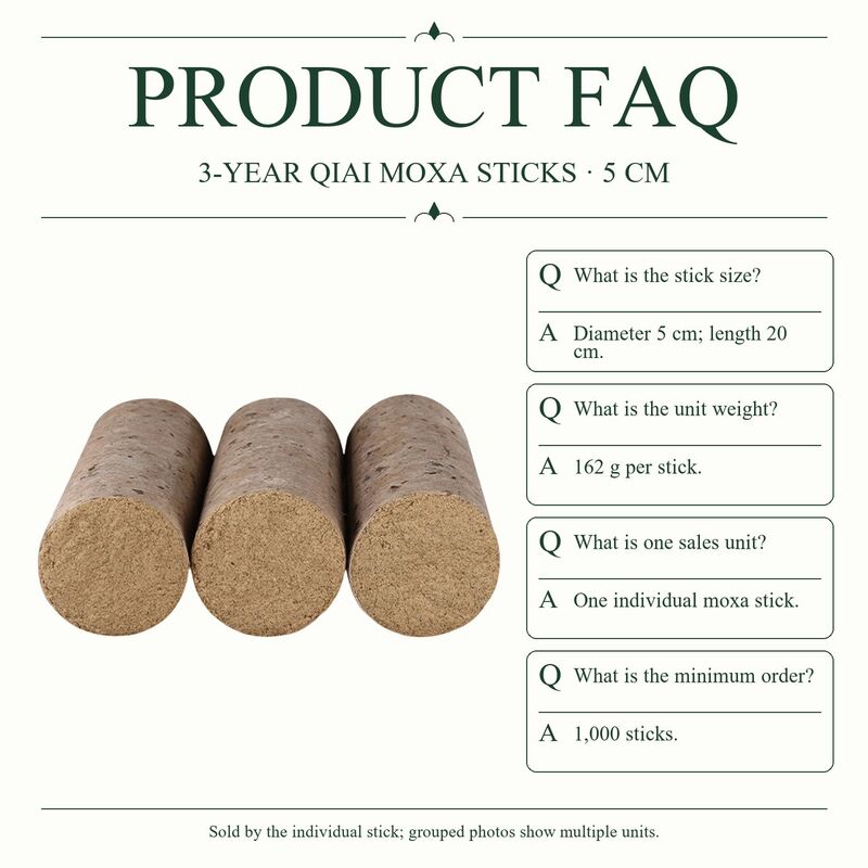 5 cm Mugwort Moxa Roll, 20 cm Long, Three-Year Aged Loose Format