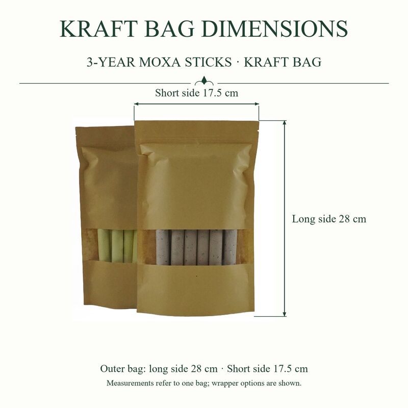 Three-Year Mugwort Moxa Sticks in a 10-Piece Kraft Pouch for Wholesale