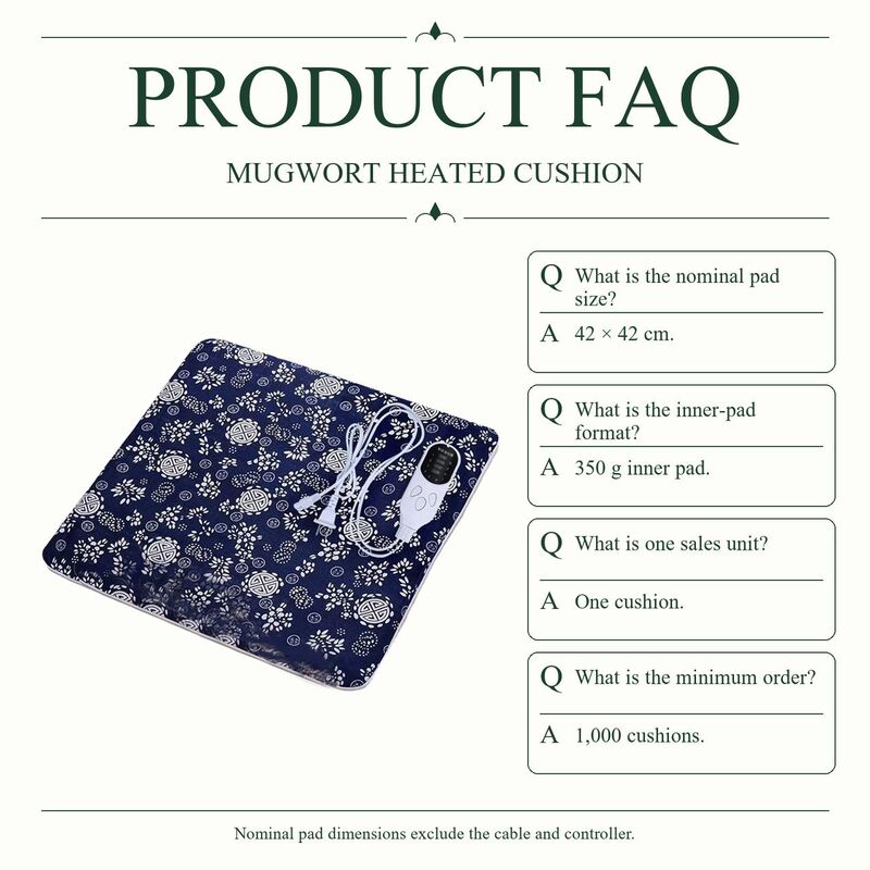Mugwort Heated Cushion, Nominal 42 x 42 cm, with 350 g Inner Pad